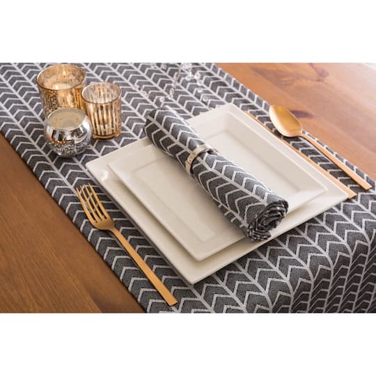 Black & White Herringbone Napkin, 6ct.